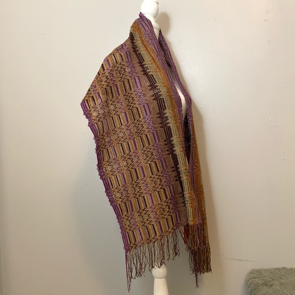 MISSONI • Chenille Lurex Scarf Multi Color - Picture 6 of 8